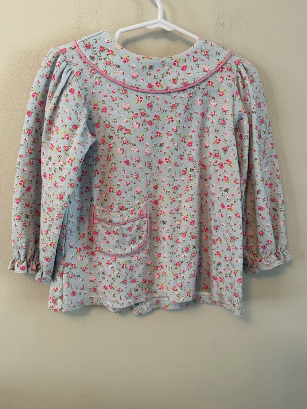 Lullaby Set Girls Floral Long Sleeve Top in Light Blue and Pink